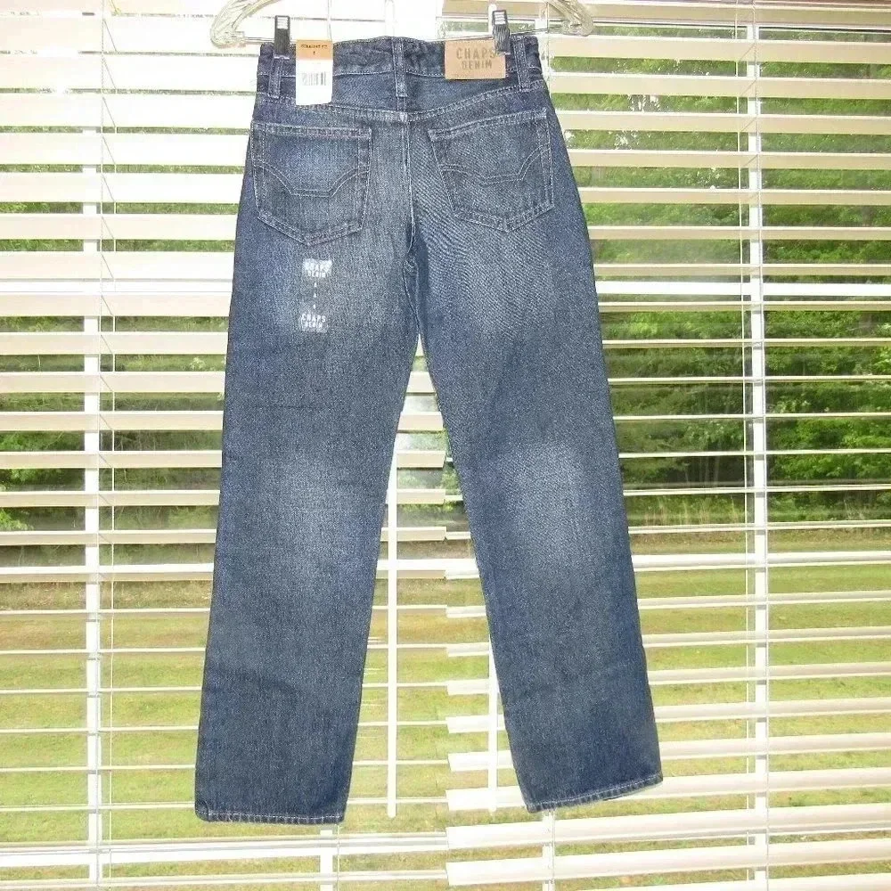 NWT CHAPS DENIM Boys Straight Fit Jeans Size 8